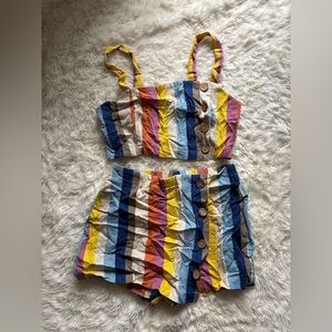 Forever 21 Multicolor Striped Two-Piece Set